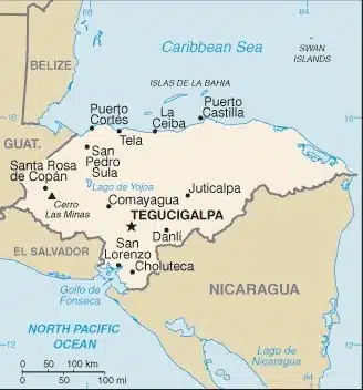 Honduras Country Map