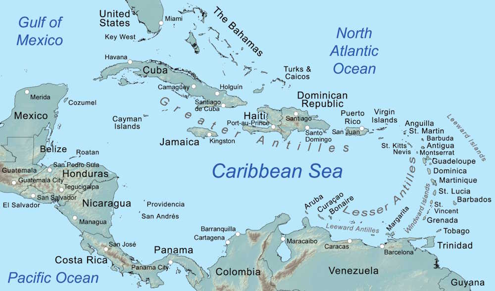 Caribbean Islands Map