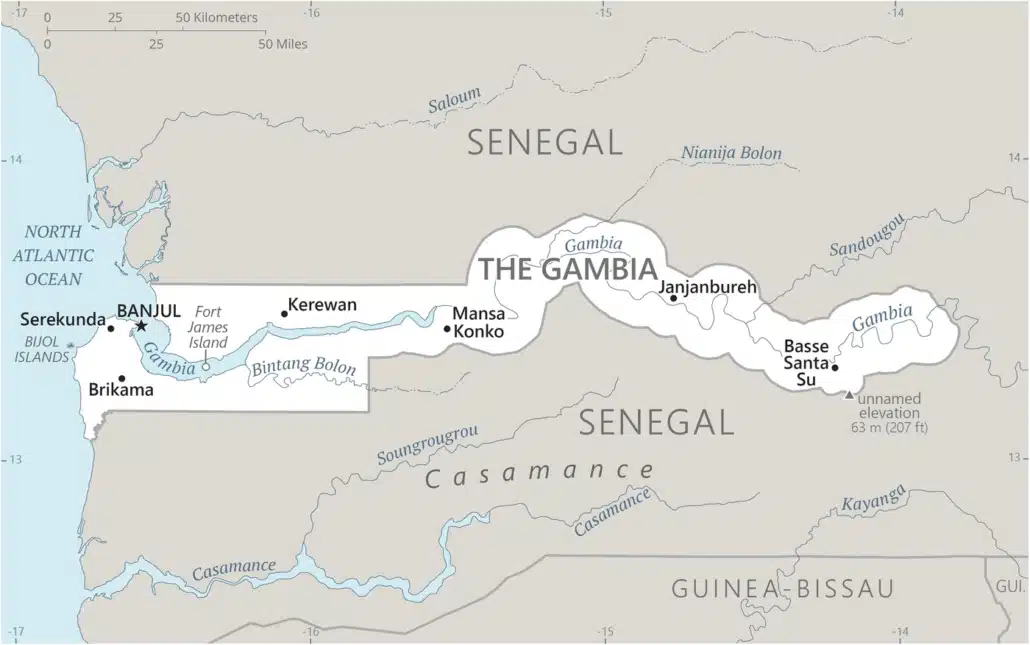 THE GAMBIA MAP